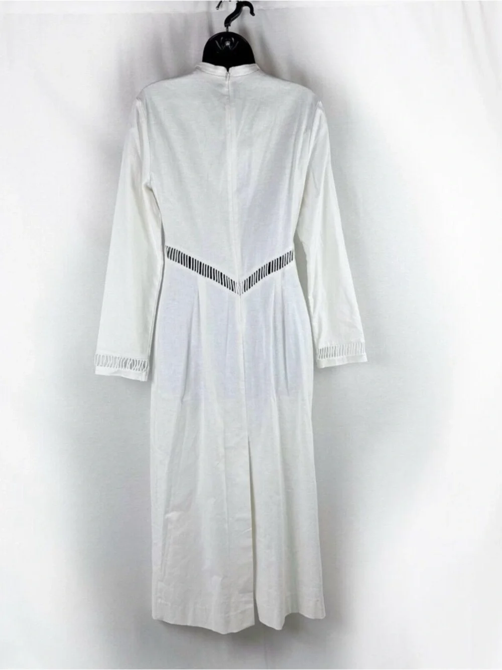 STAUD Ivory Long-Sleeve Midi Dress with Cutout Detailing - Picture 5 of 11